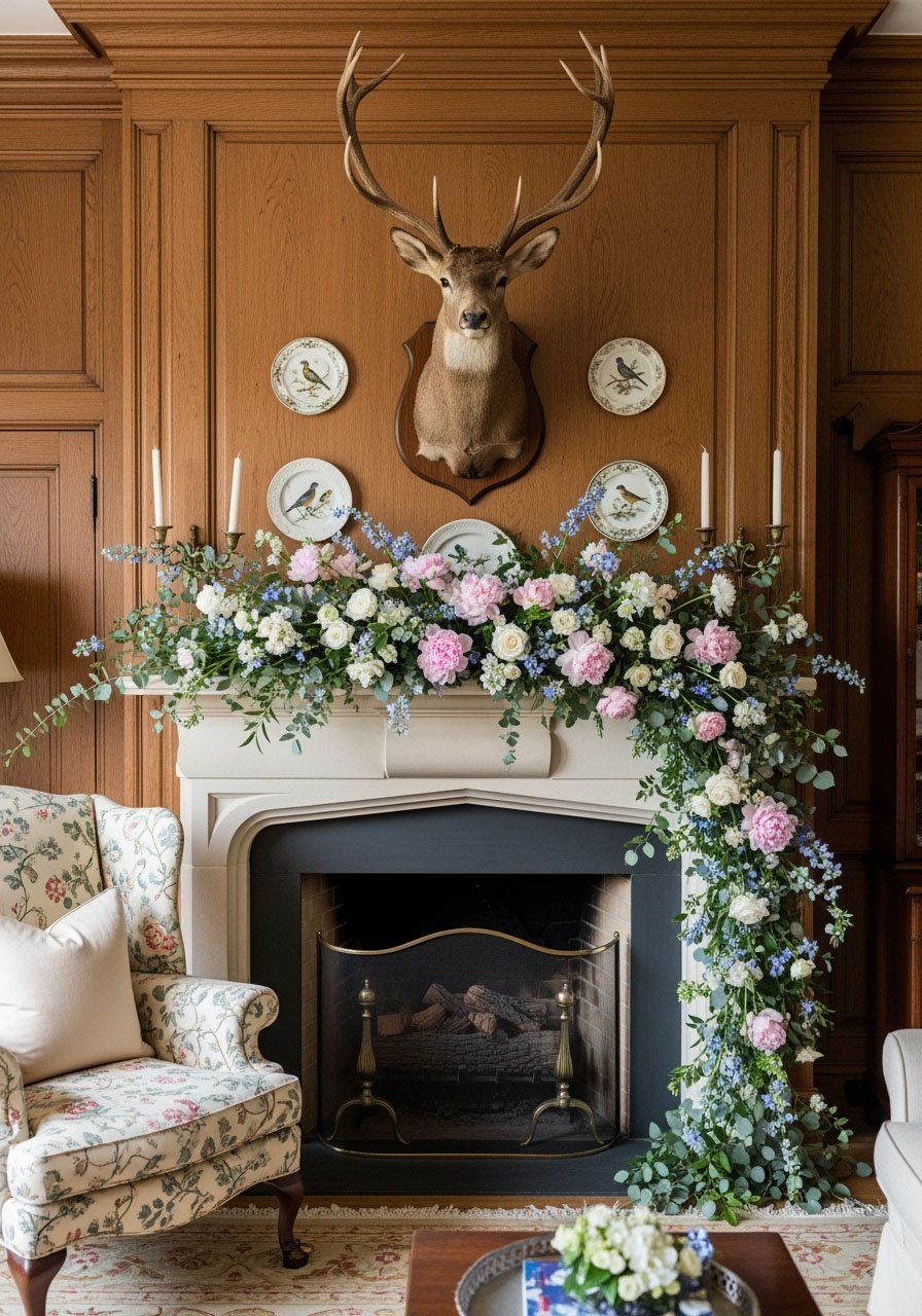Majesté rustique et cascade florale délicate