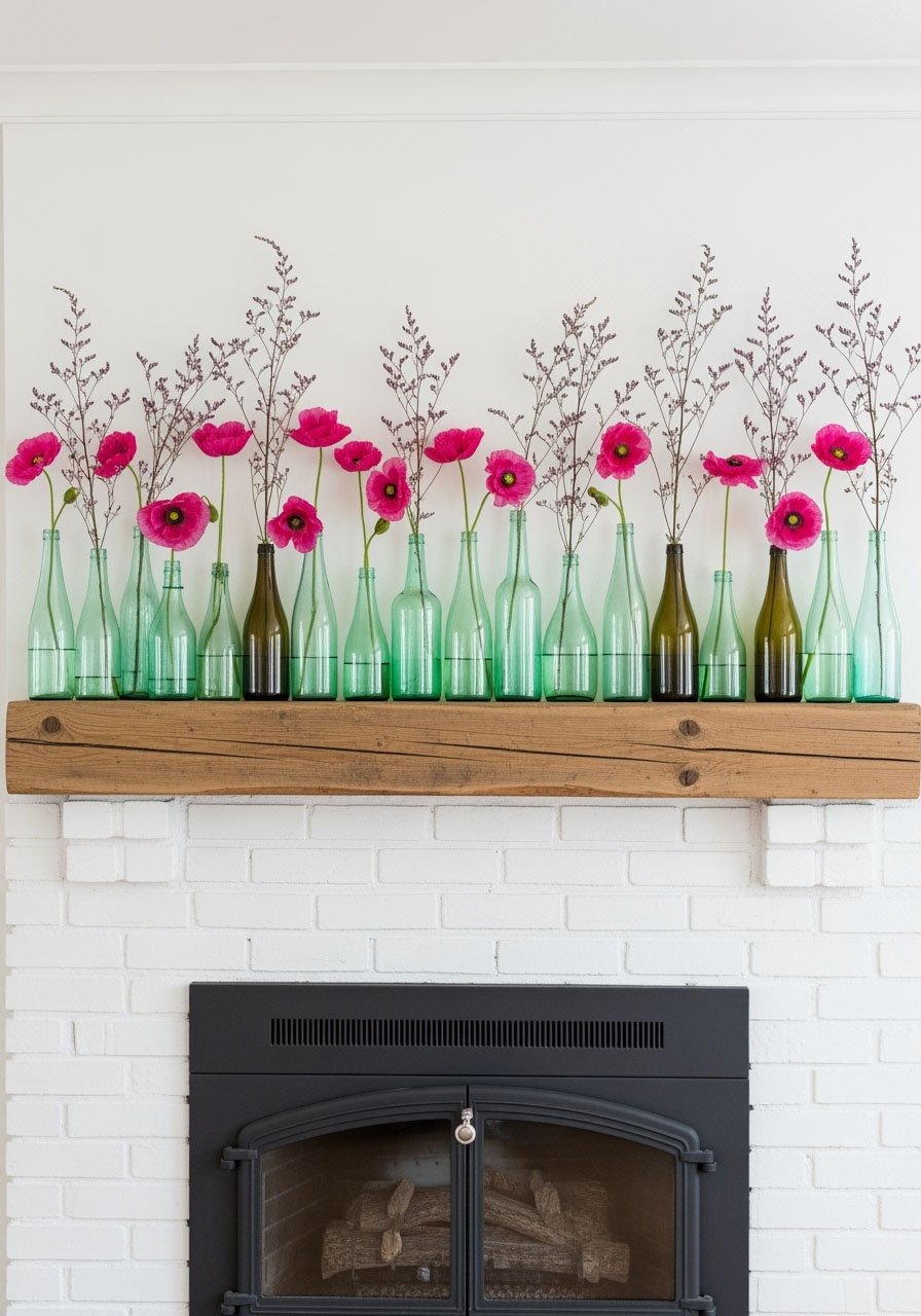 Éclats de coquelicots dans une mer de verre