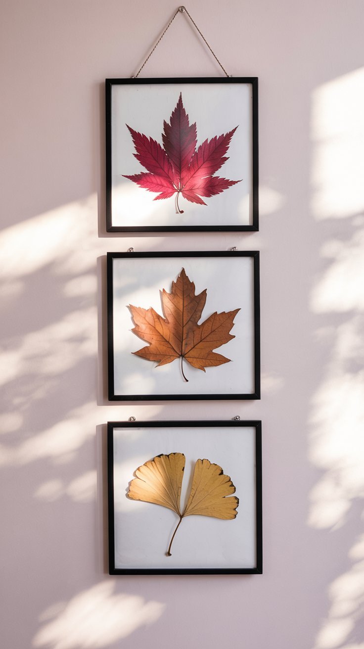 Feuilles pressées encadrées