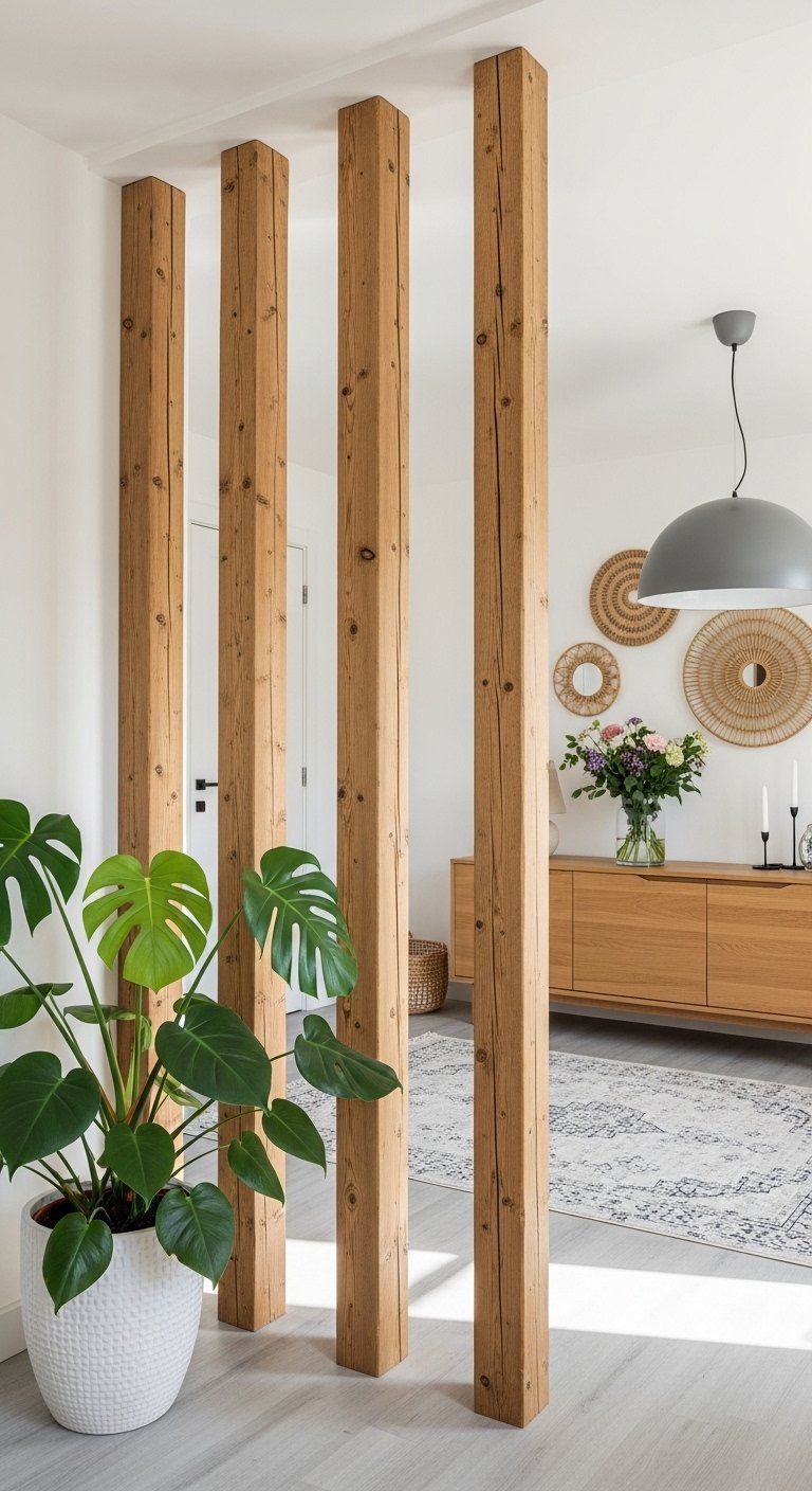 Meuble d entree compact en bois avec eclairage integre