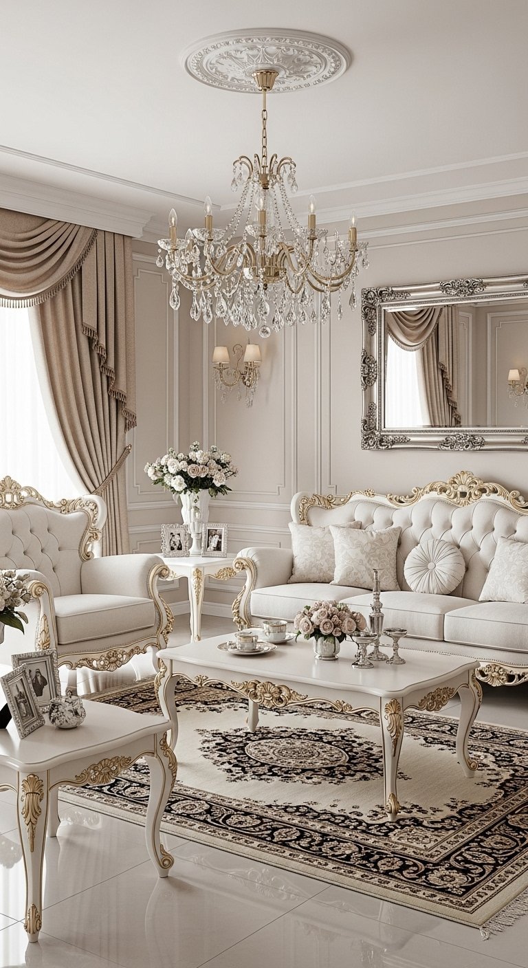 Ensemble de canapés de style français Louis XV avec des cadres dorés ornés