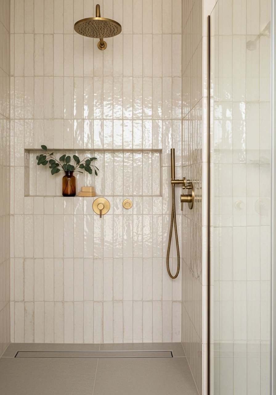 douche zellige beige vertical niche
