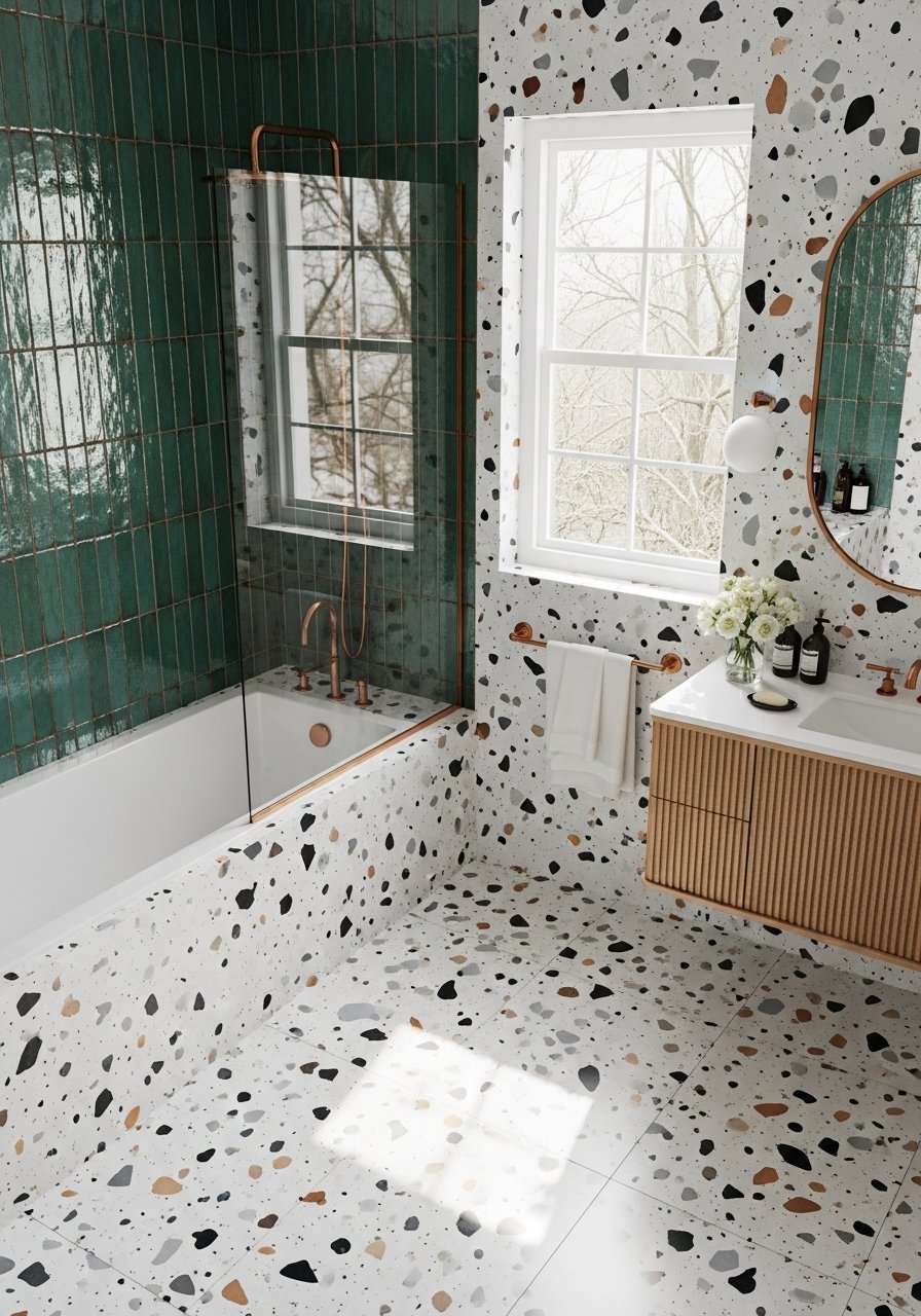 Salle de bain vert emeraude