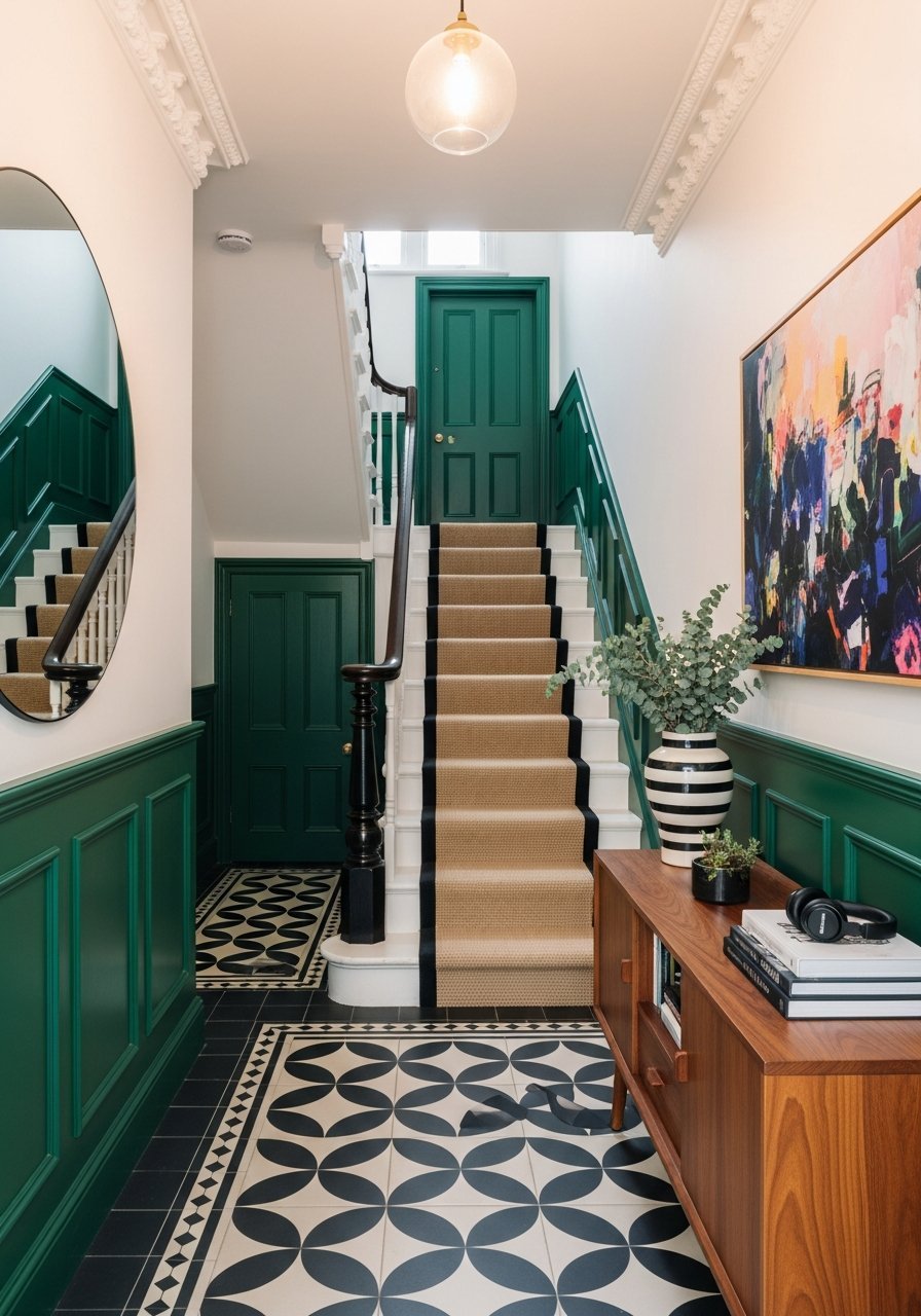 entree monochrome vert foret