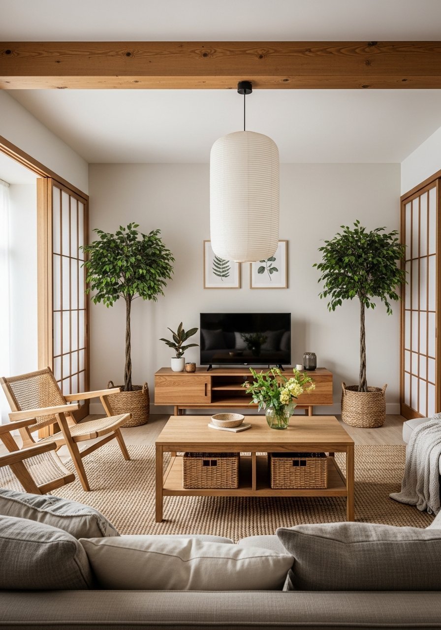 salon zen plantes vertes