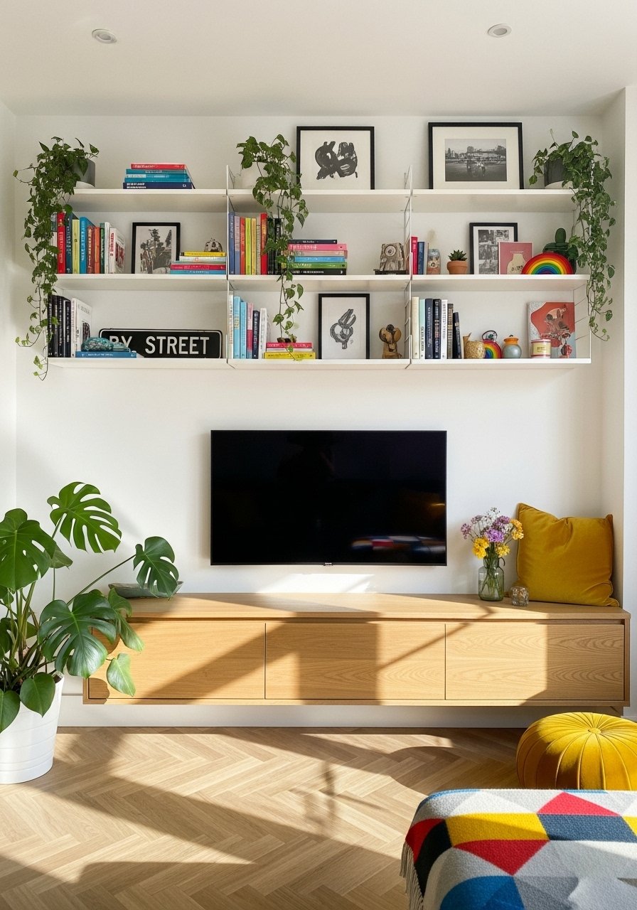 Bibliotheque murale systeme filaire