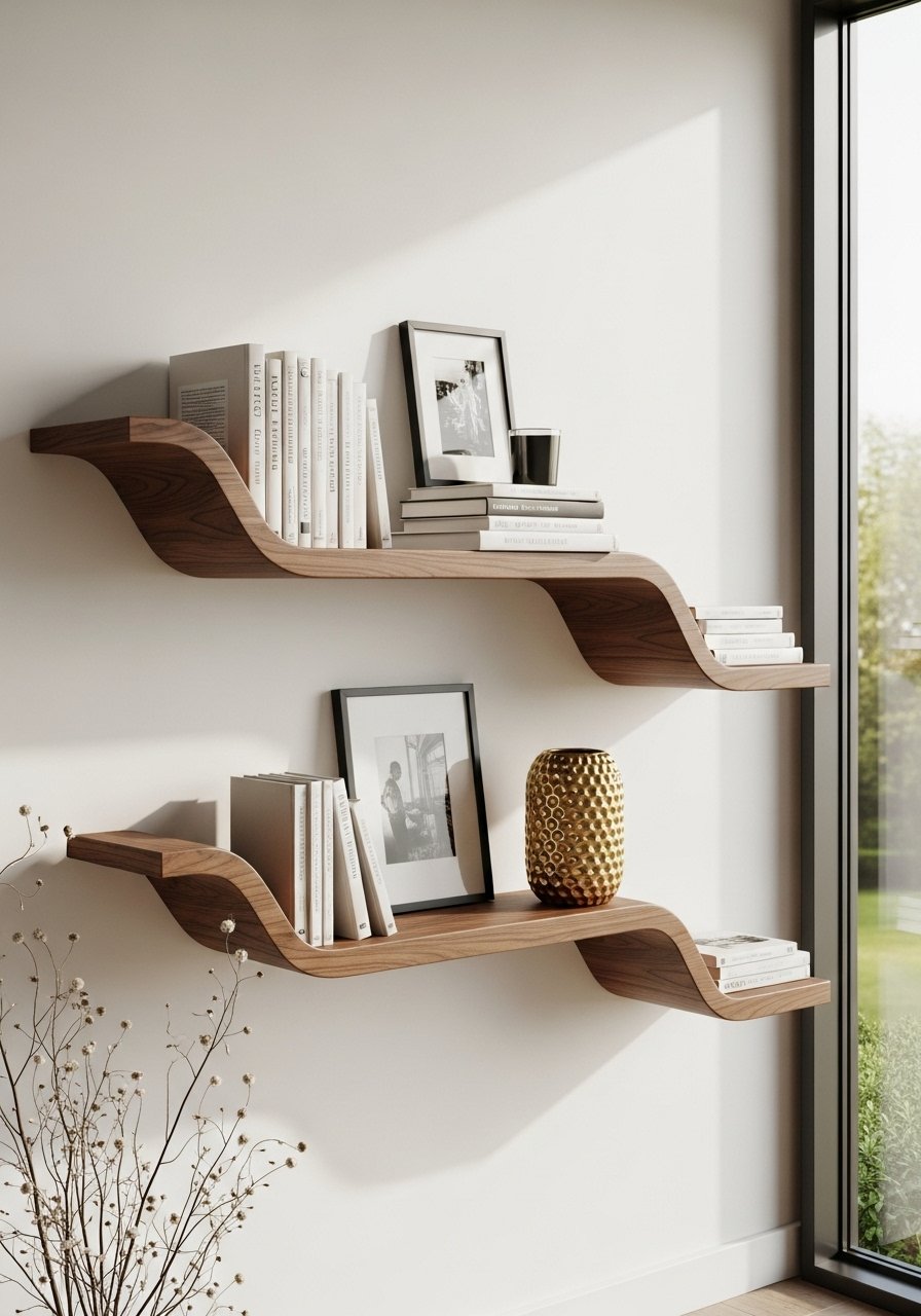 Design organique etagere vague