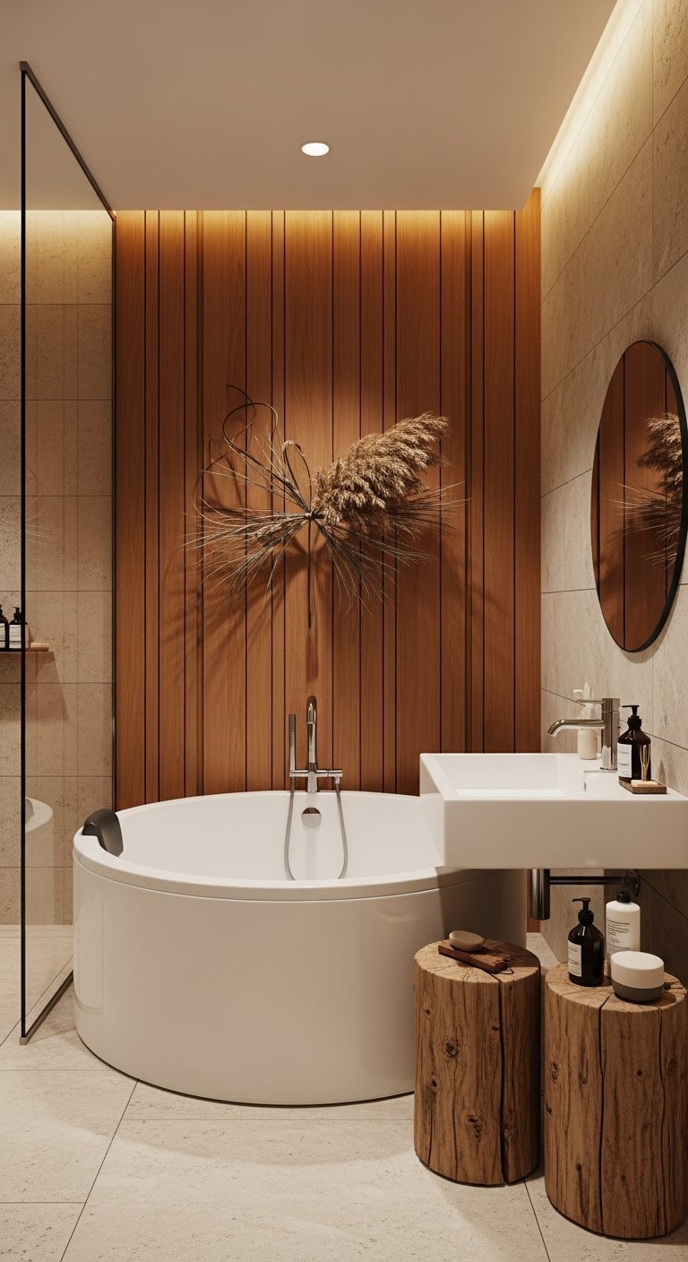 Mur relief baignoire ronde