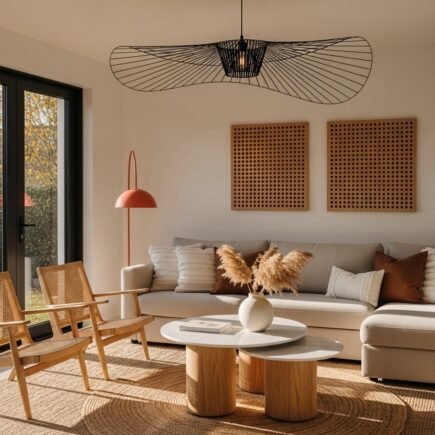 fauteuils rotin tapis jute