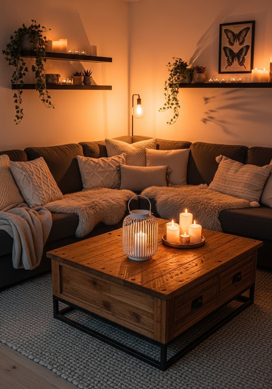 salon rustique table bois