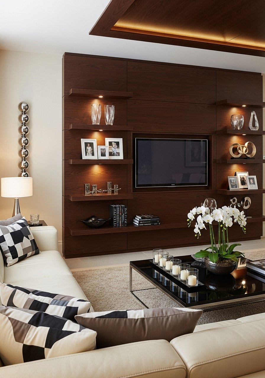 Meuble tv mural luxe integre