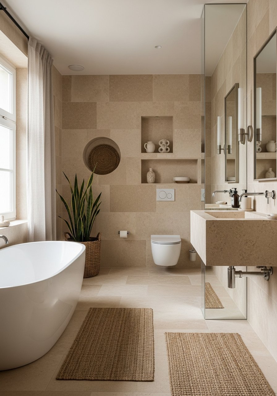 Niches murales tapis jute