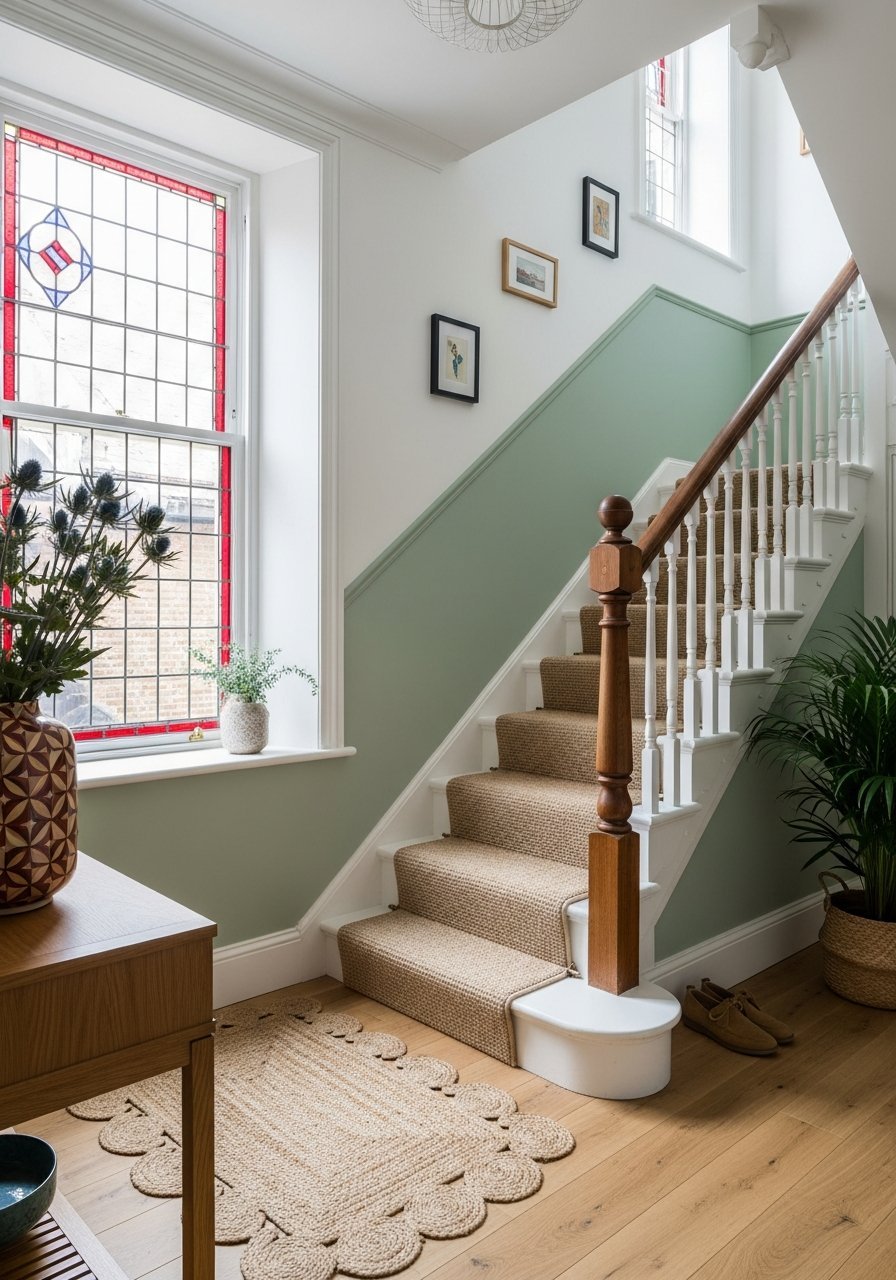 escalier vert eau lumineux