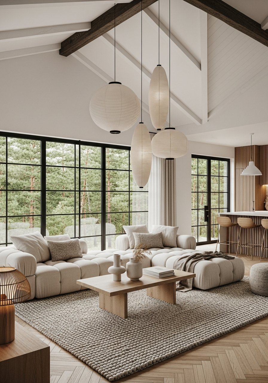 salon lumineux baie vitree