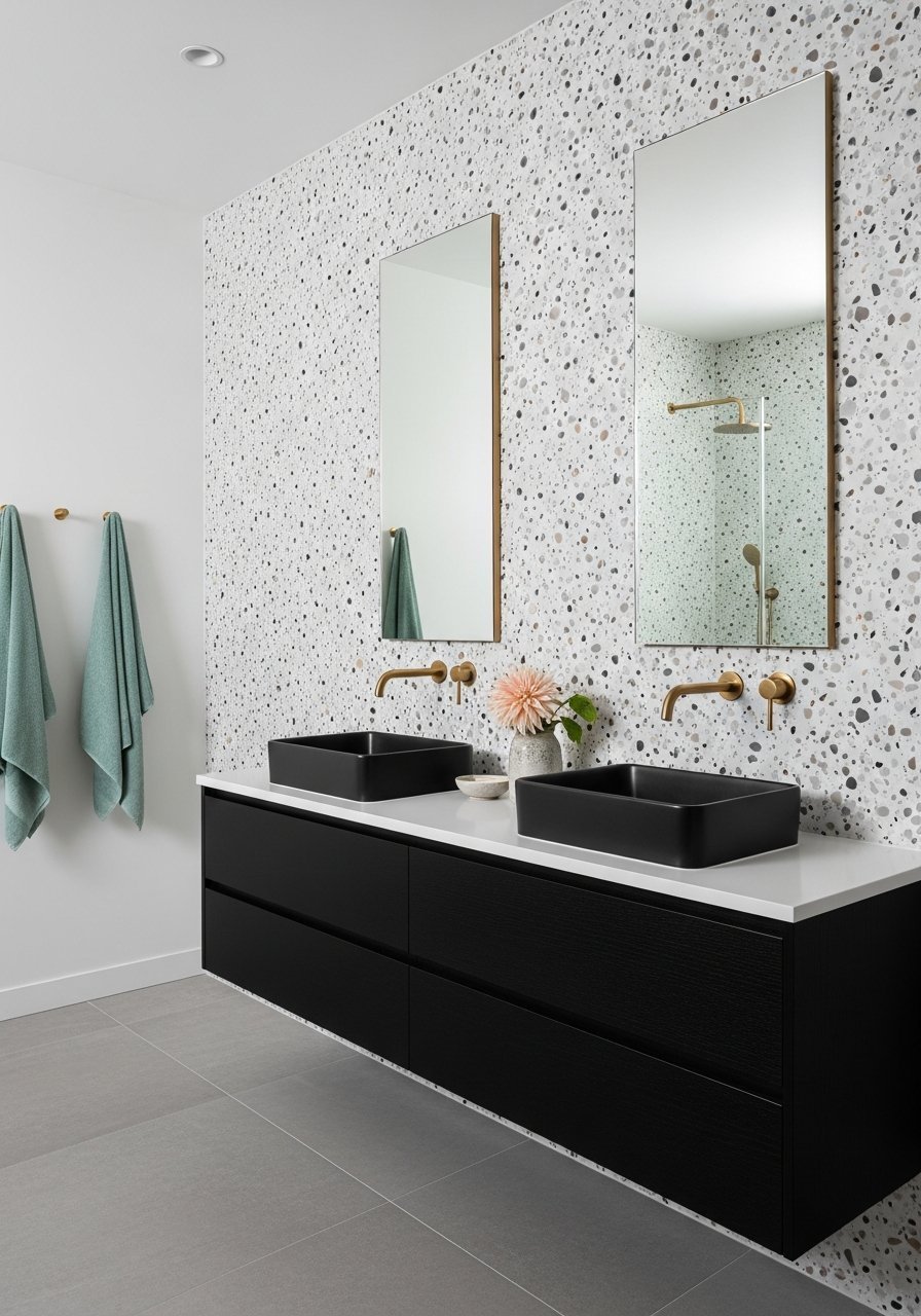 Double vasque noire moderne