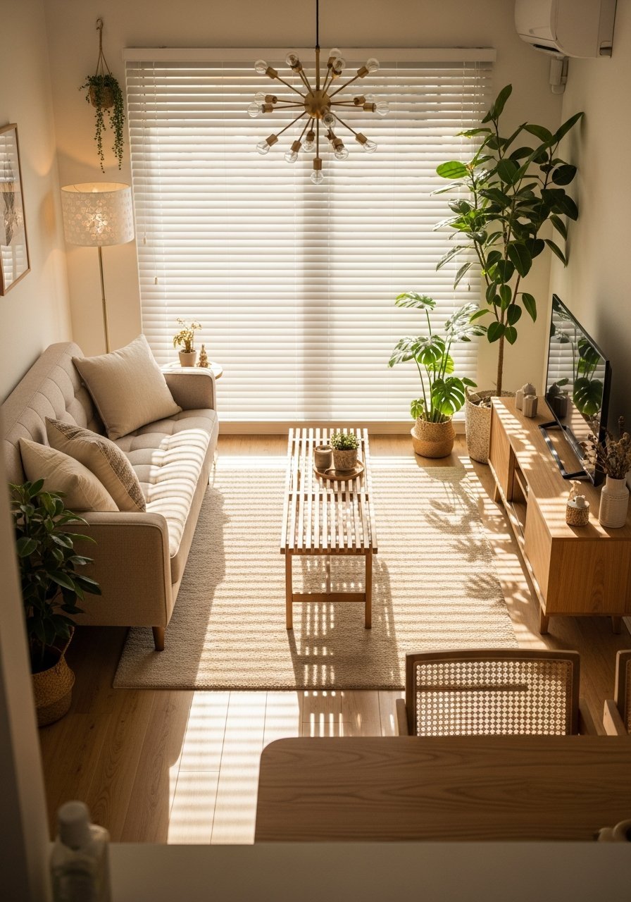 salon japandi lumiere naturelle