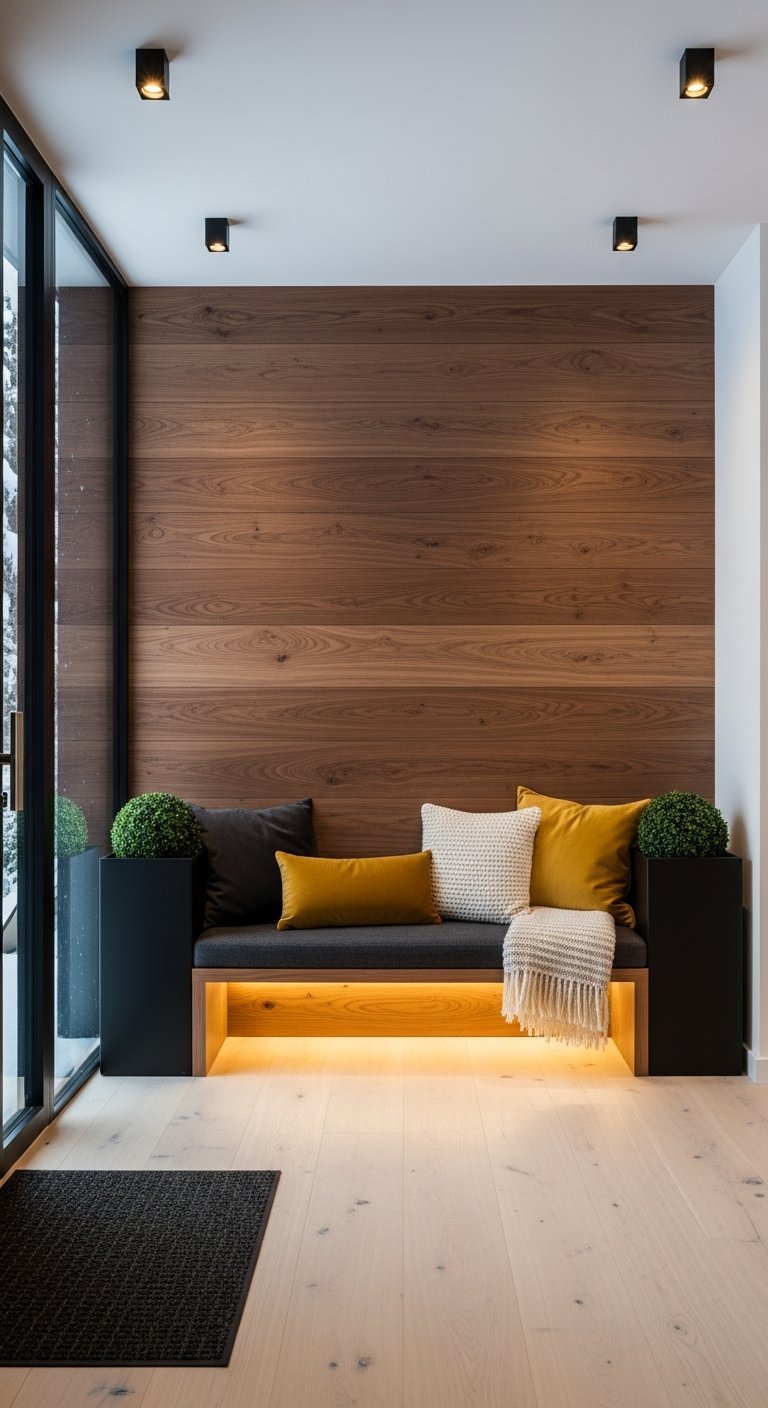 niche entree bois moderne