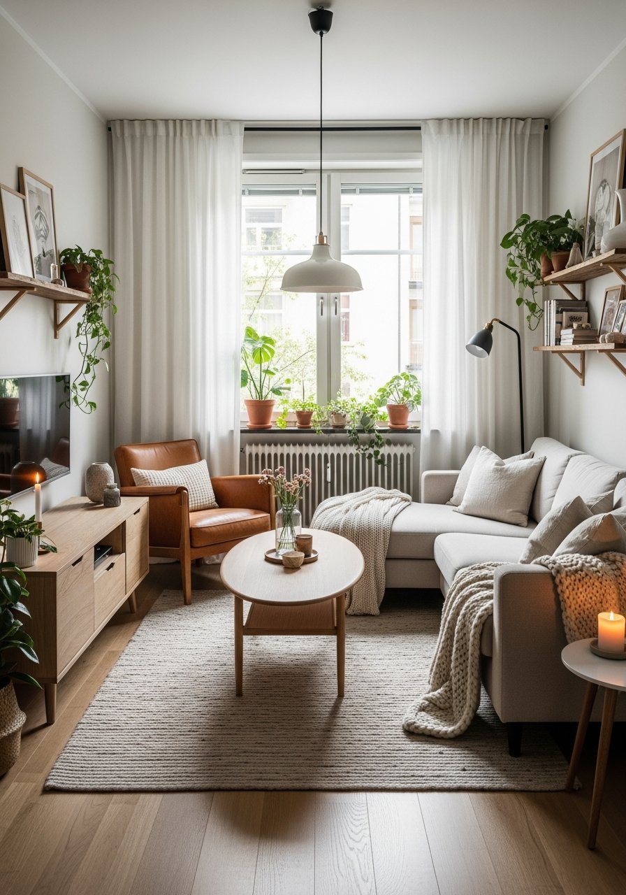 petit salon scandinave gris