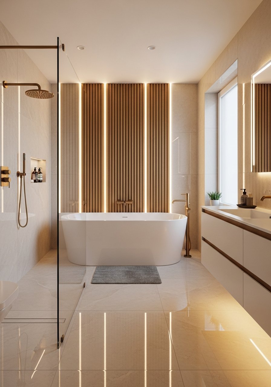 Led verticale mur bois