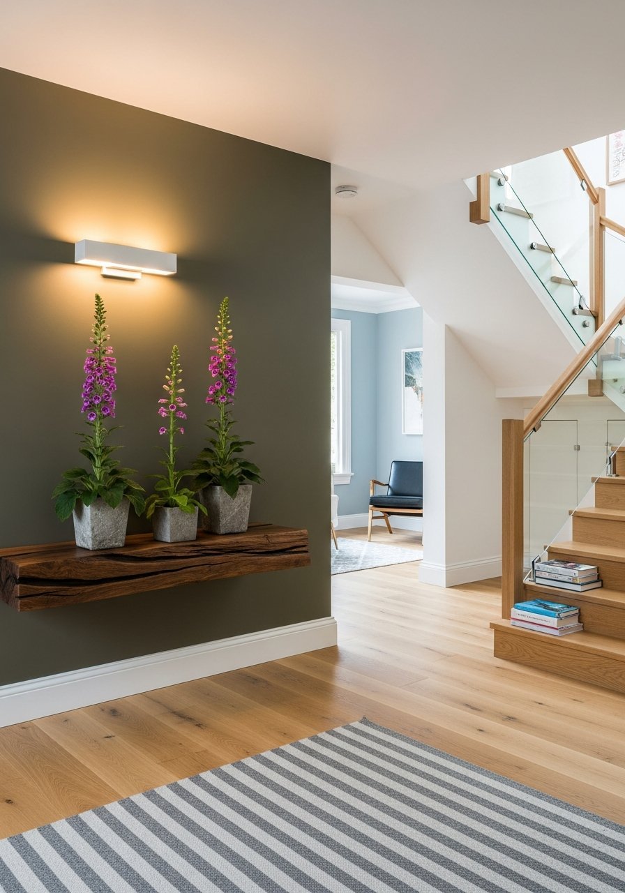 mur vert olive moderne