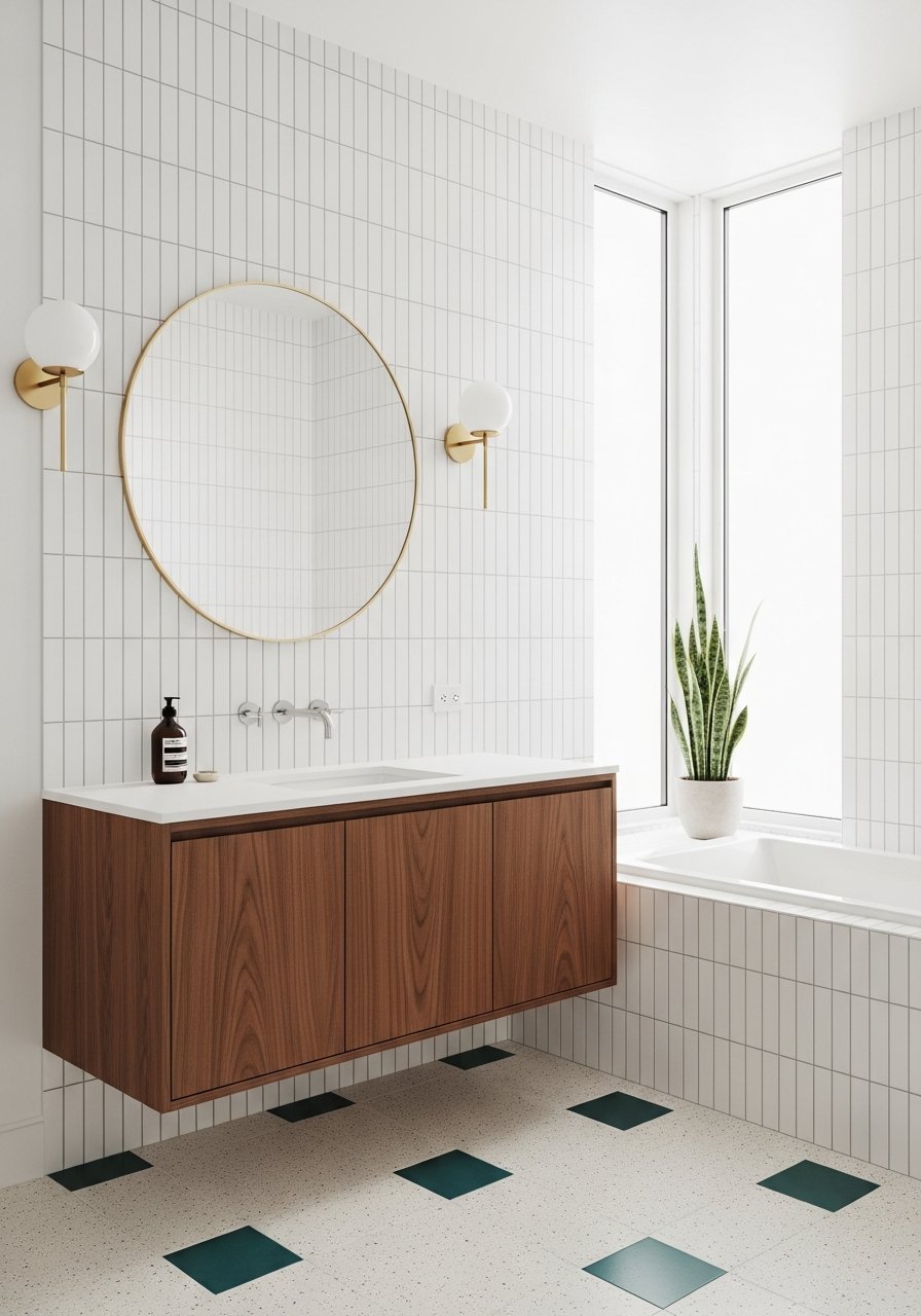 meuble noyer zellige blanc vertical