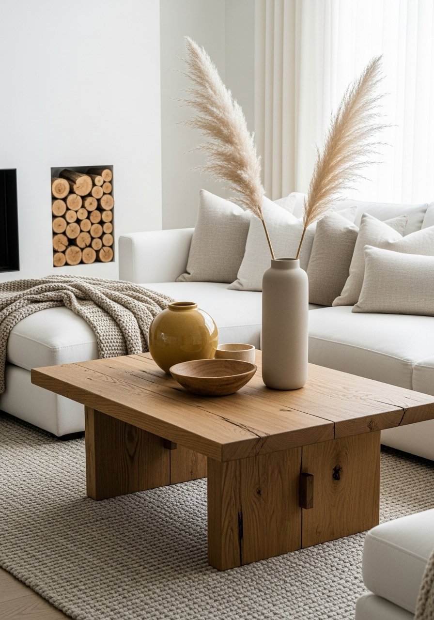 table basse bois massif salon