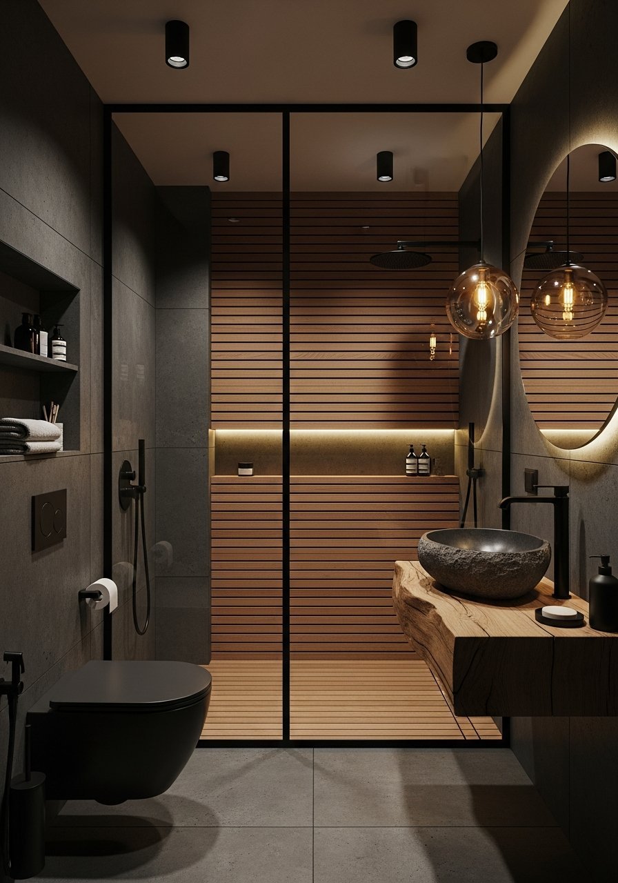 Douche italienne ardoise ciel de pluie