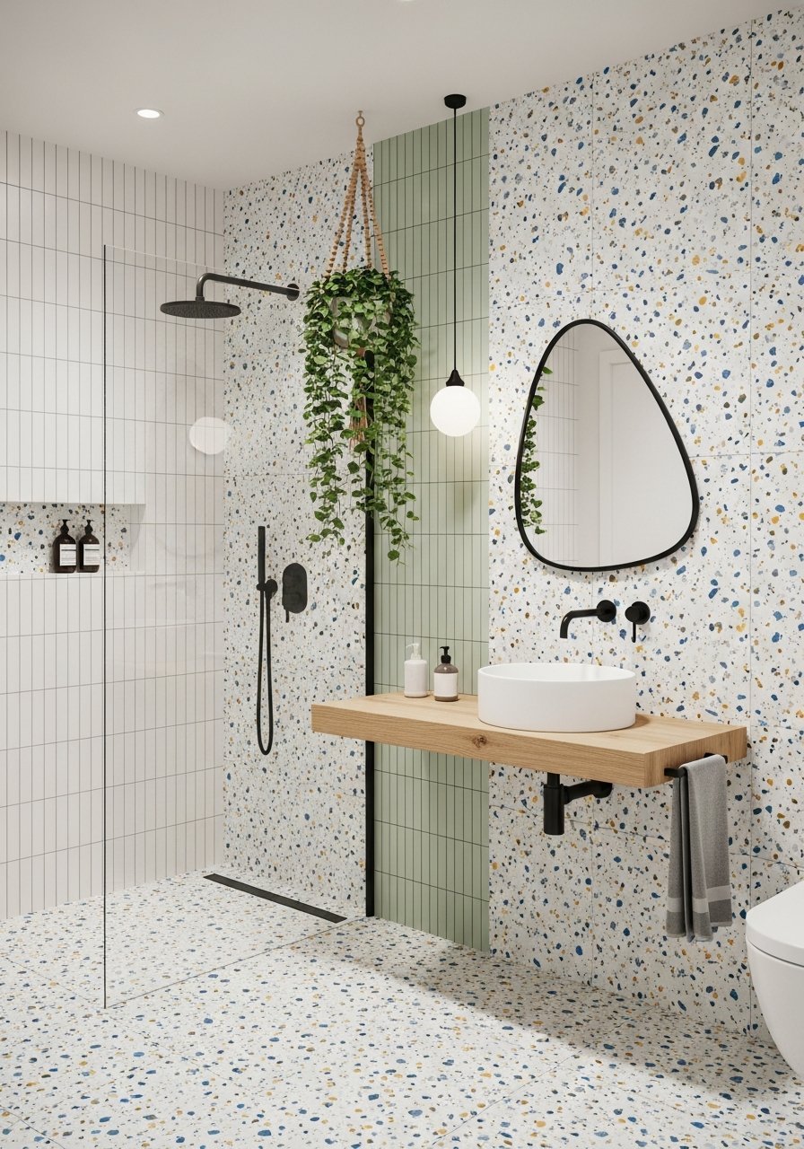 Miroir organique vert sauge