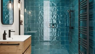 salle de bain zellige turquoise lagon