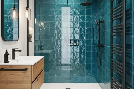 salle de bain zellige turquoise lagon