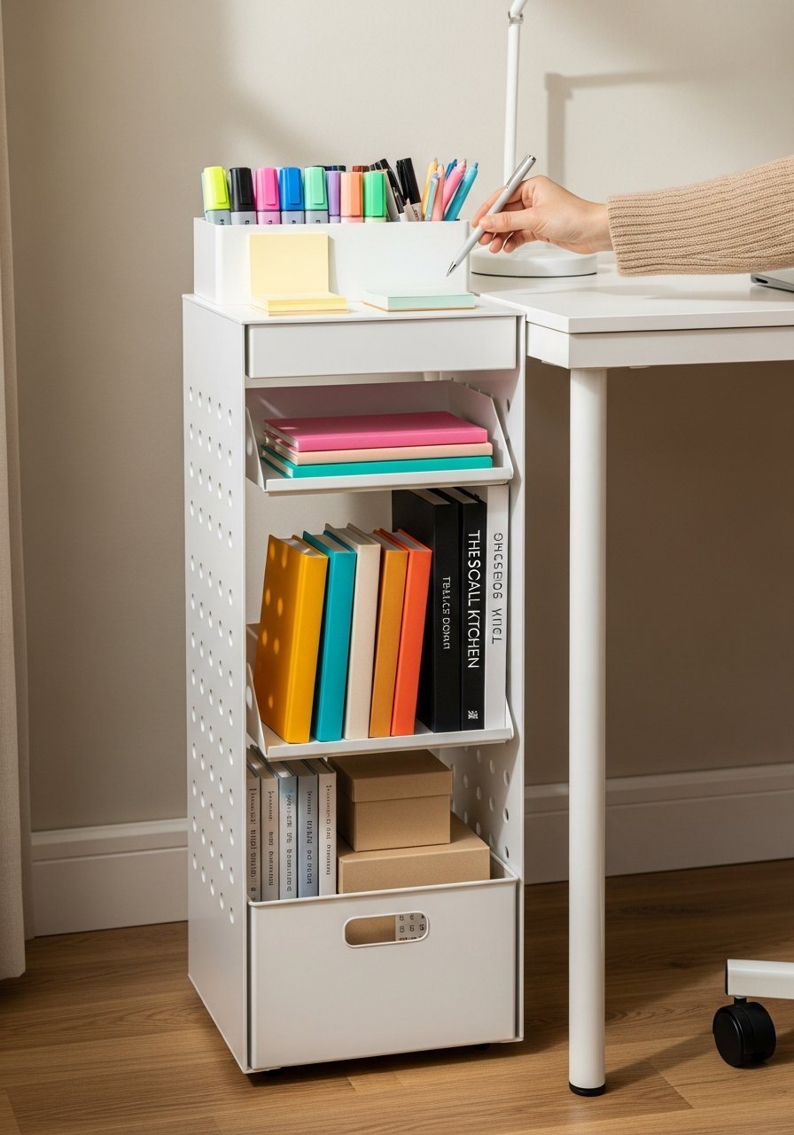 chariot rangement blanc bureau