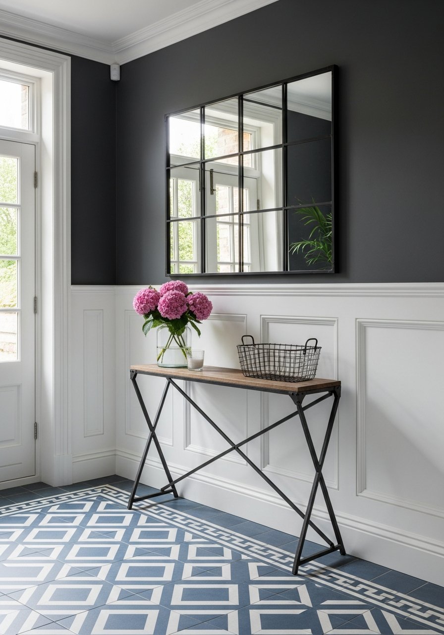 entree gris anthracite soubassement