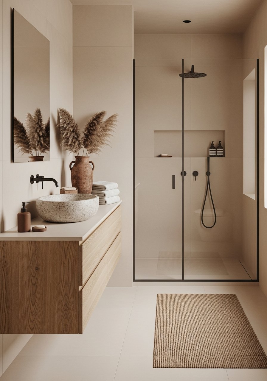 Vasque terrazzo fleurs sechees