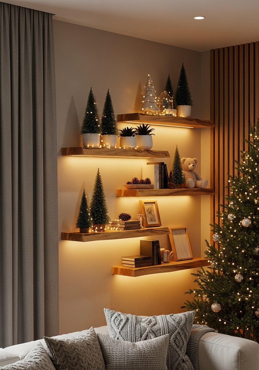 Decoration noel etageres lumineuses