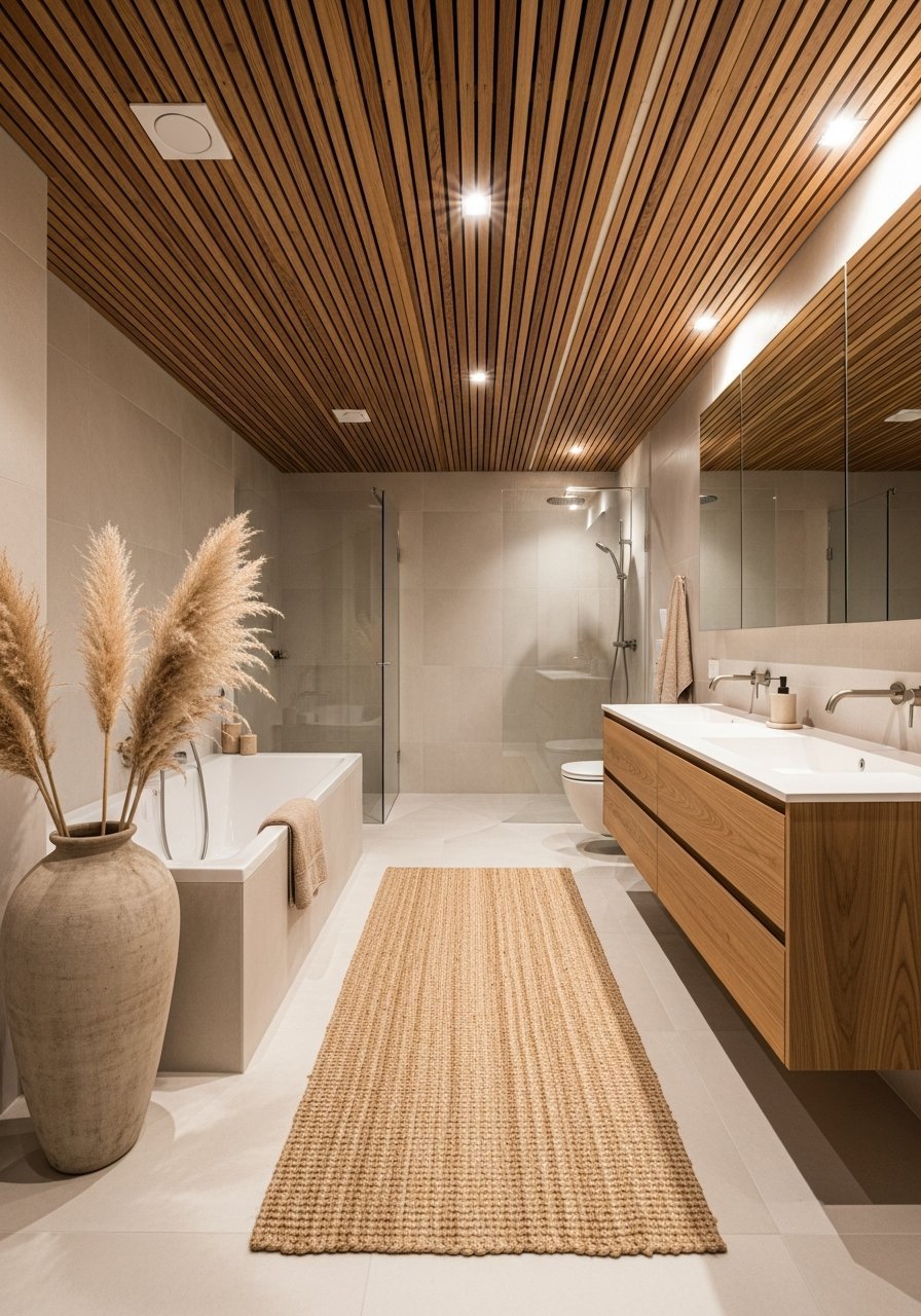 Plafond latte tapis jute