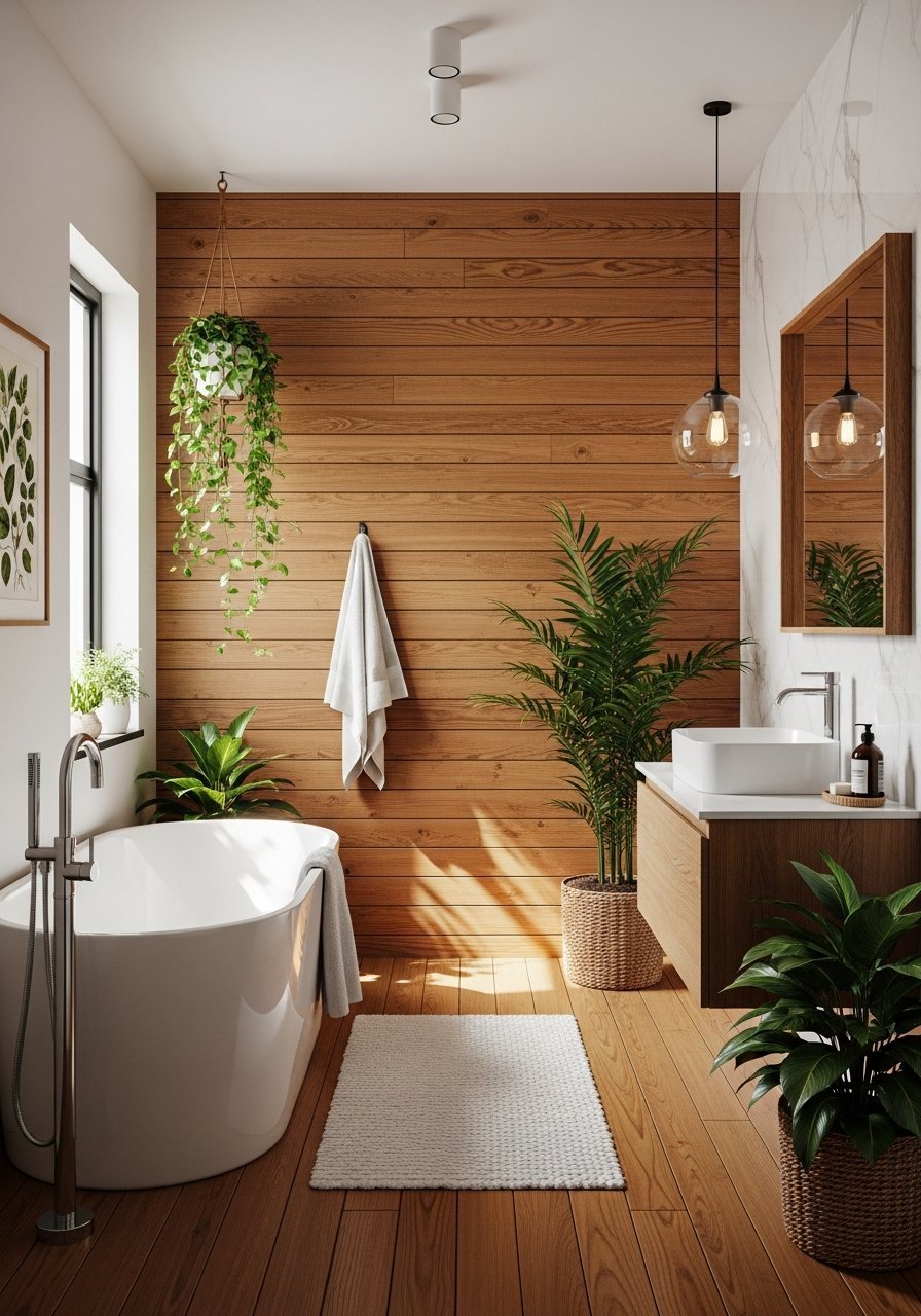 Lambris horizontal plante verte