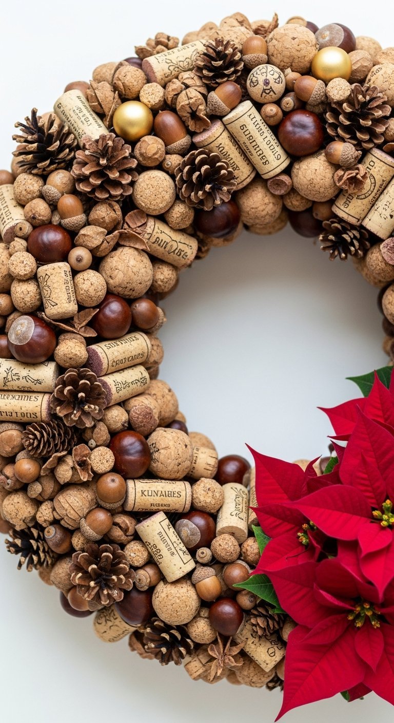 Sapins coniques DIY en laine blanche avec boules bleues et argentées