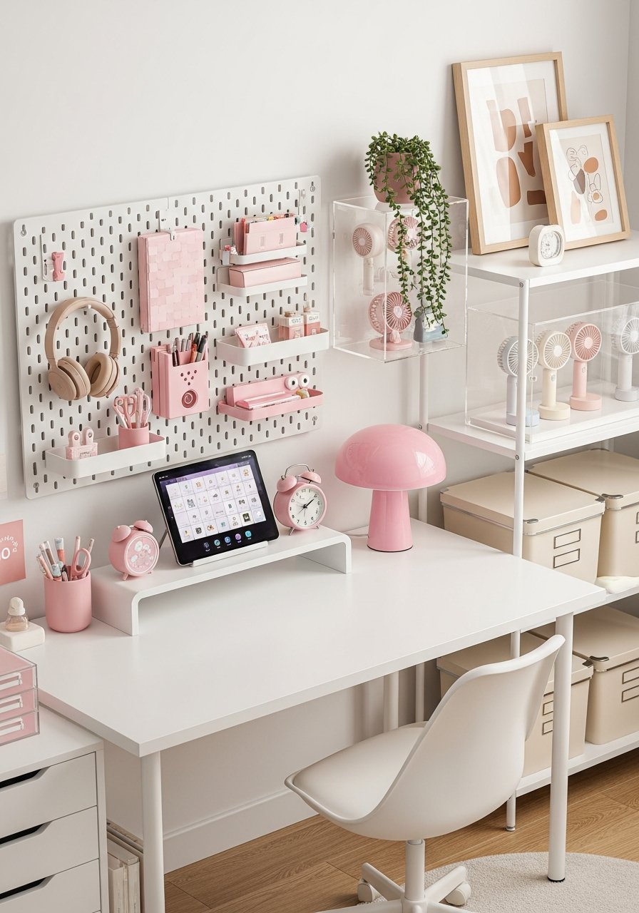 deco bureau rose kawaii