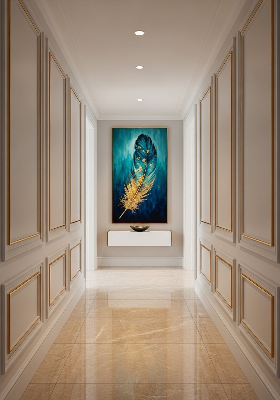 grand tableau plume couloir