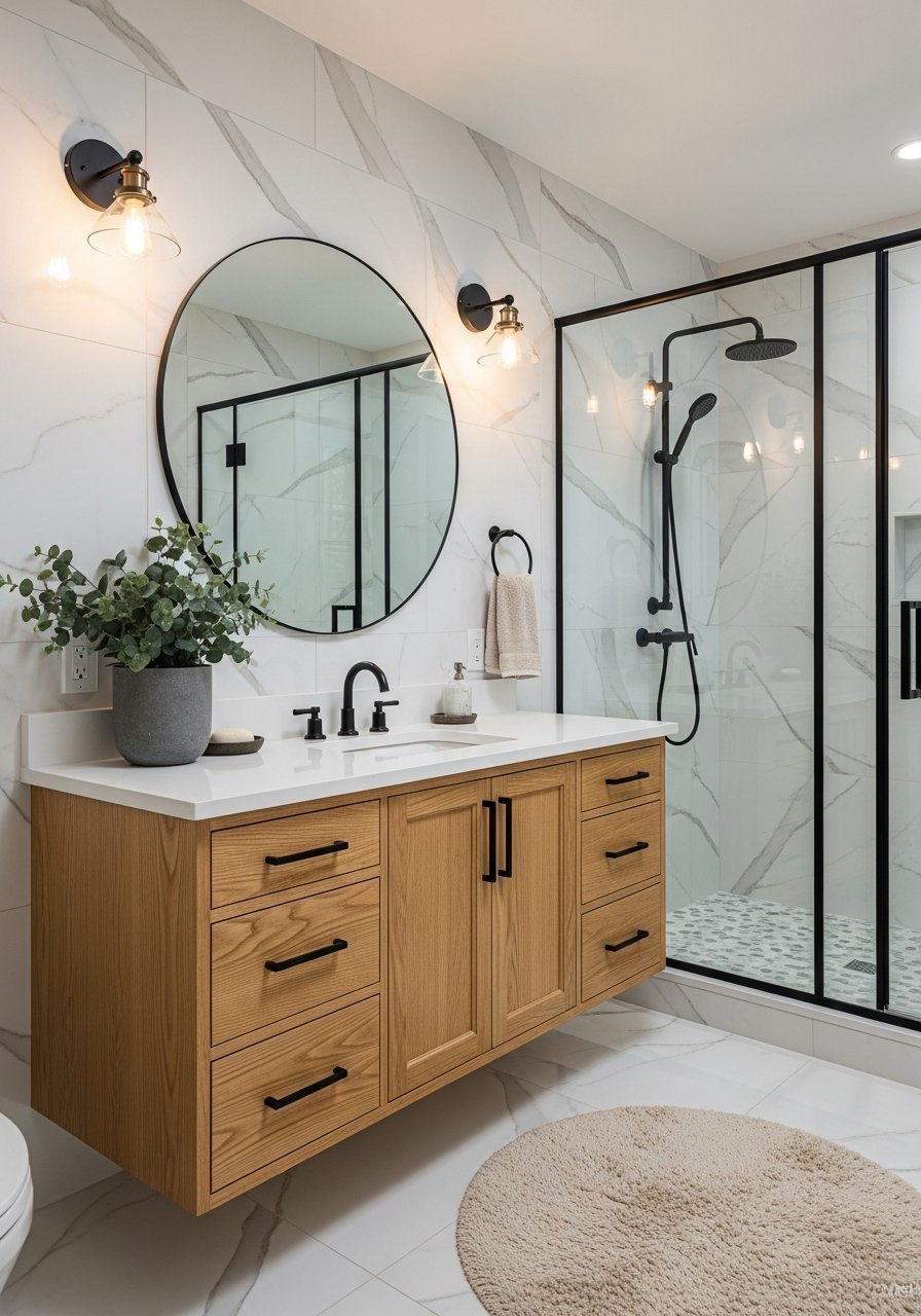 Cadre noir meuble chene