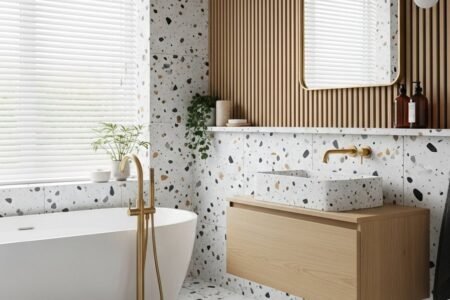 Vasque rectangulaire en terrazzo