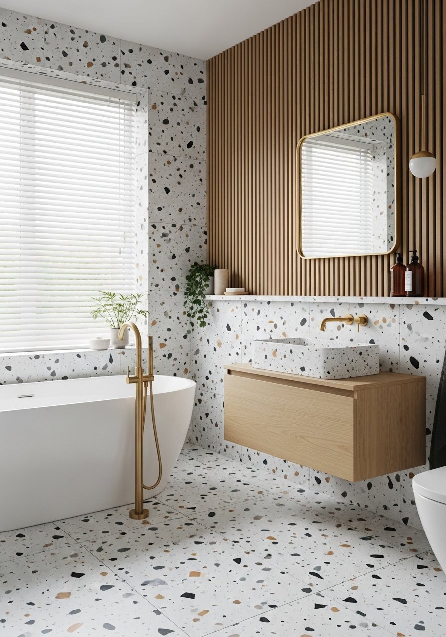 Vasque rectangulaire en terrazzo