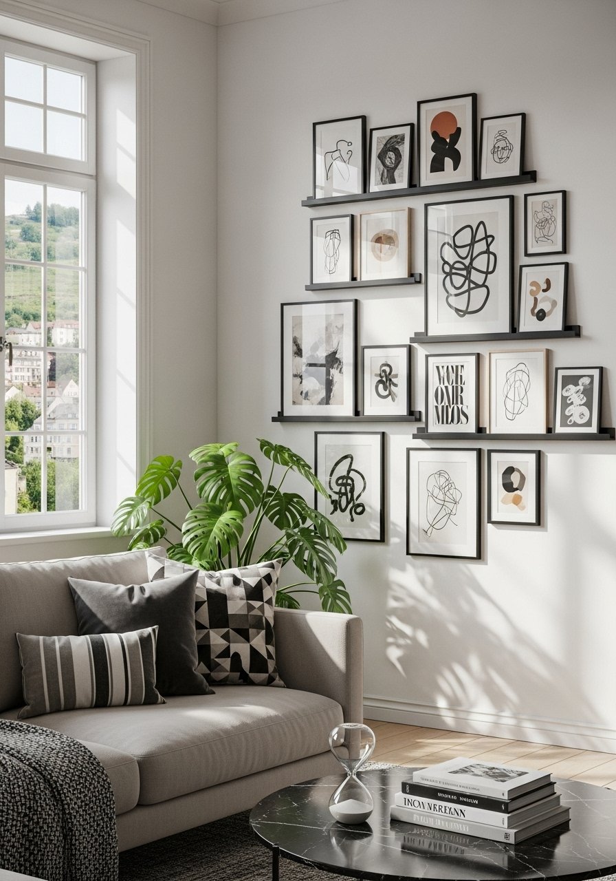 Mur galerie cadres art moderne