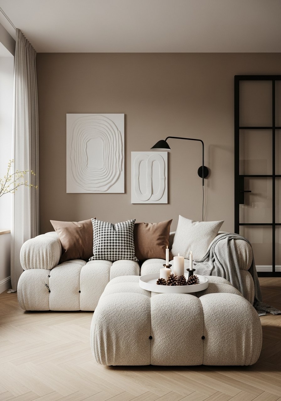 tableau relief blanc salon