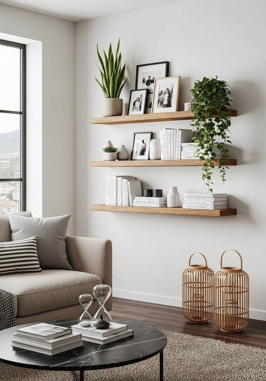 Mix plantes cadres deco salon