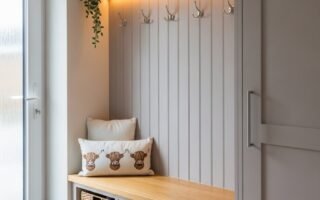 lambris gris eclairage led