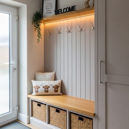 lambris gris eclairage led