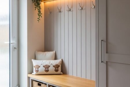 lambris gris eclairage led