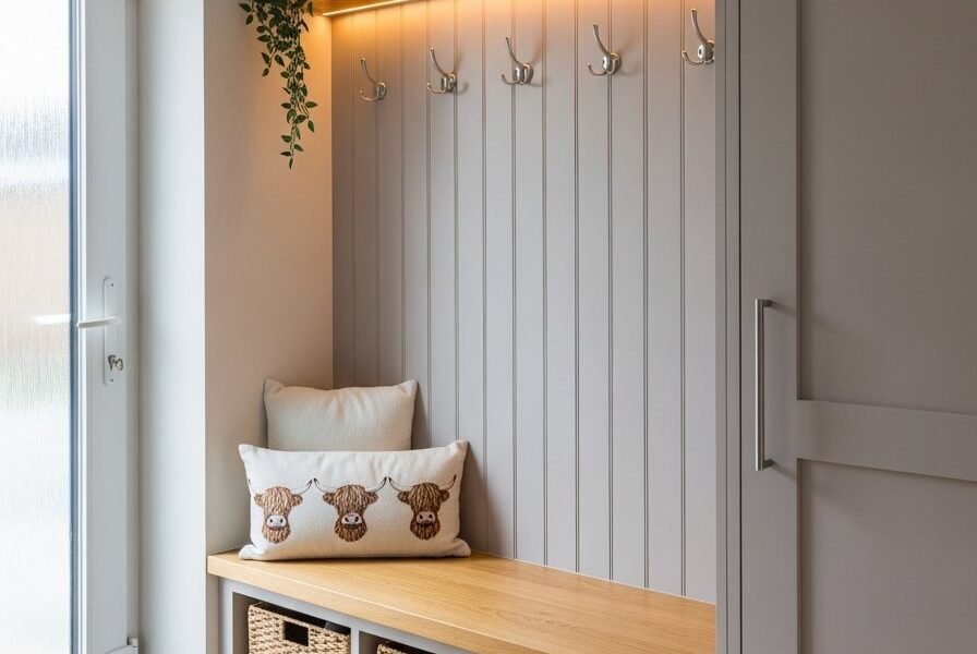 lambris gris eclairage led