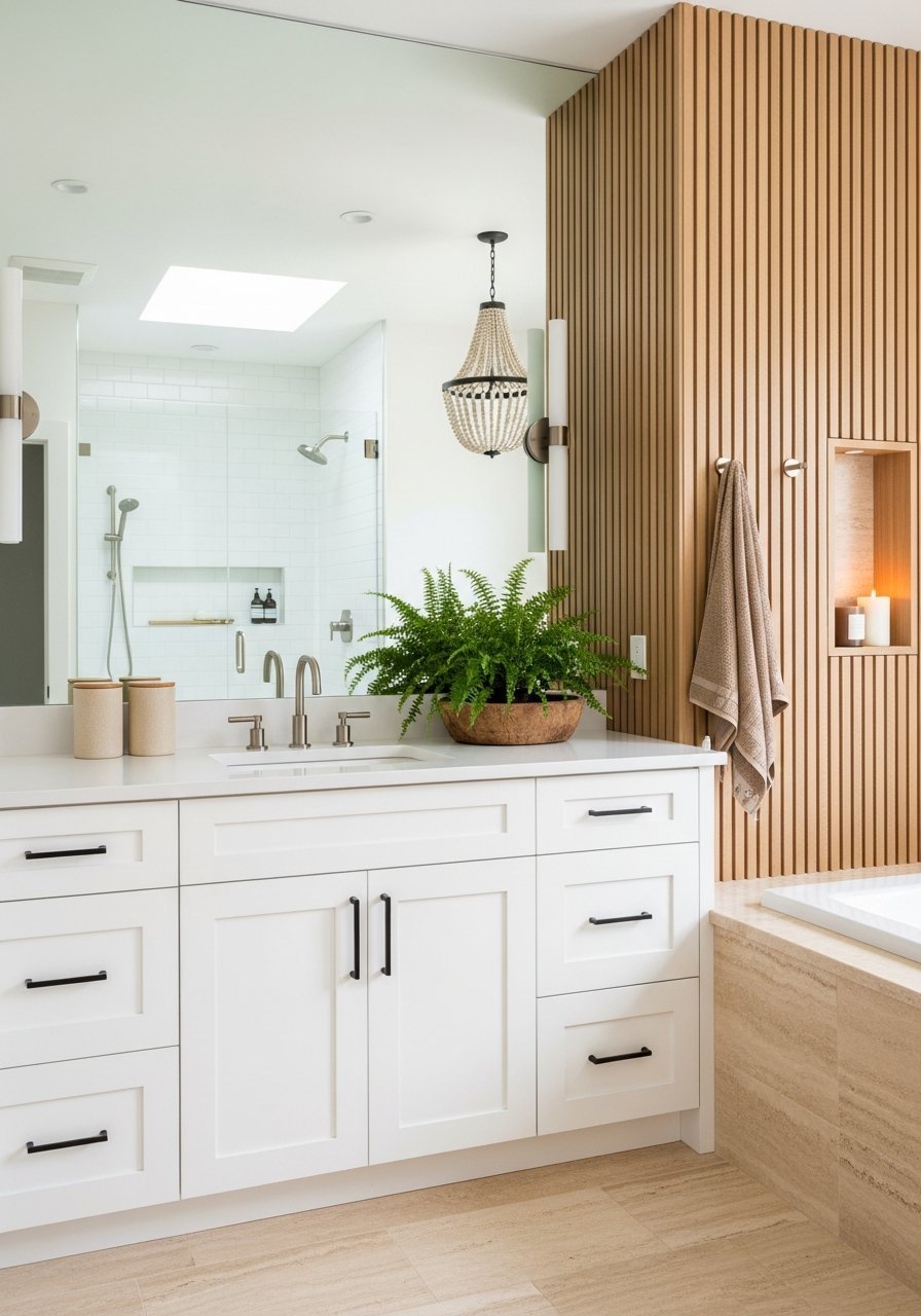 Mur tasseaux meuble blanc